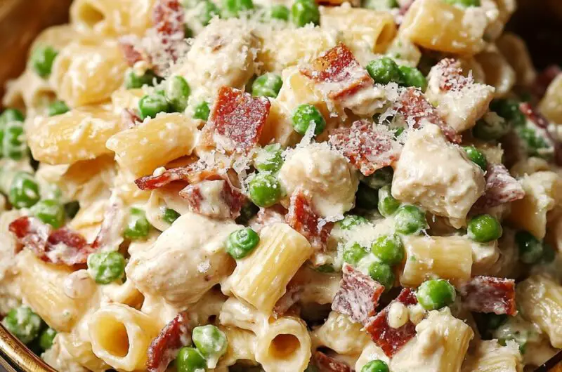 Creamy Pea and Bacon Pasta Salad