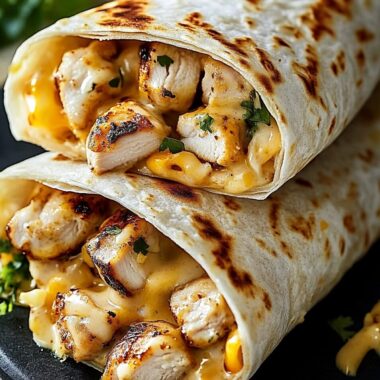 Cheesy Garlic Chicken Wraps