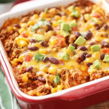 Tex Mex Casserole with Ground Beef and Beans