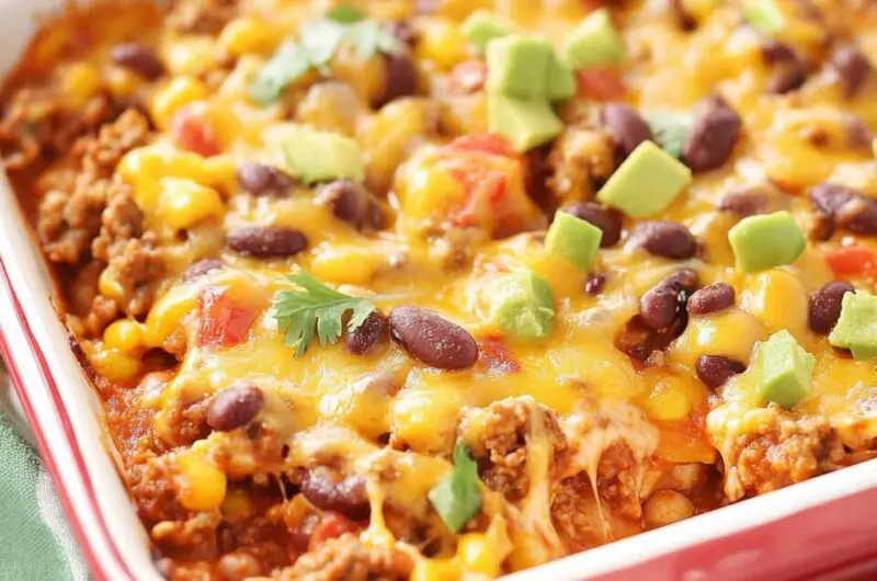 Tex Mex Casserole with Ground Beef and Beans