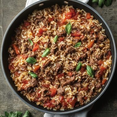 Italian Beef and Rice Skillet