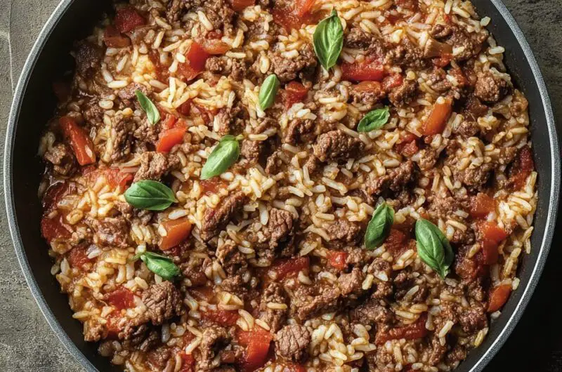 Italian Beef and Rice Skillet