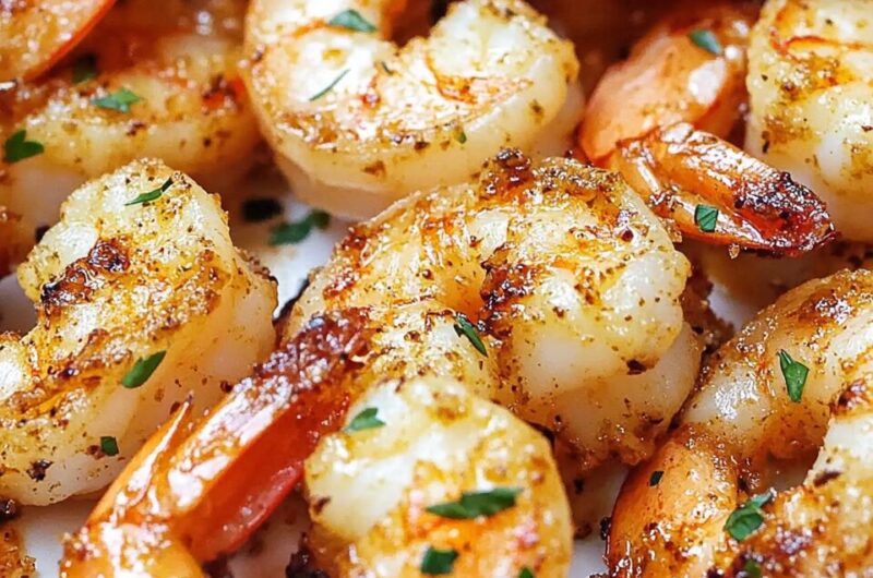 Crispy Garlic Butter Air Fryer Shrimp