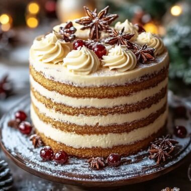Spice Cake with Eggnog Buttercream