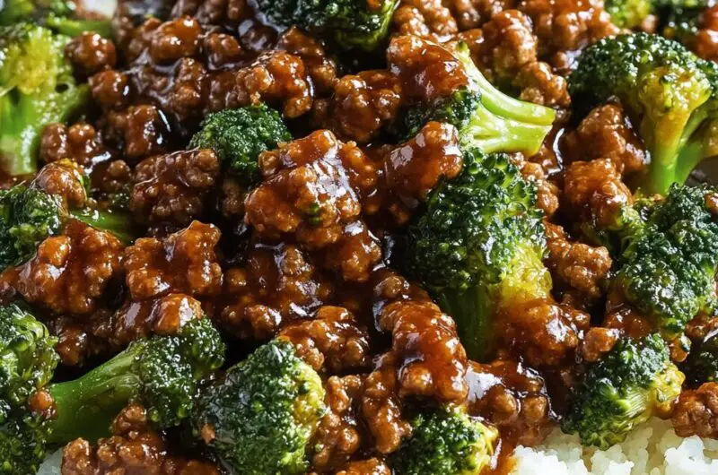 Honey Garlic Ground Beef and Broccoli