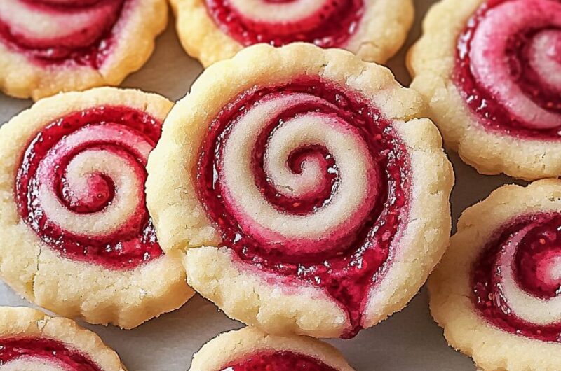 Raspberry Swirl Shortbread Cookies