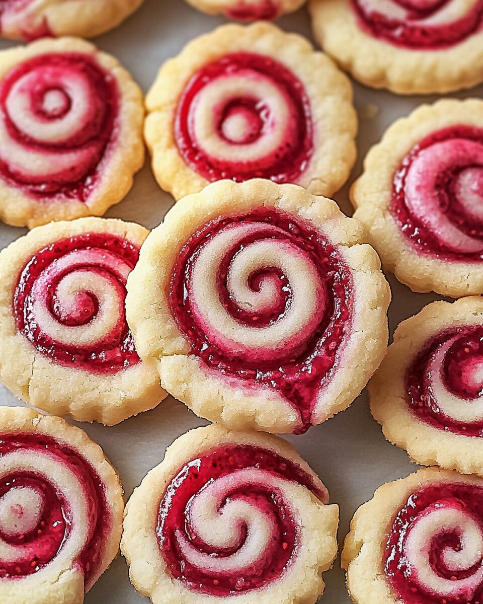 Raspberry Swirl Shortbread Cookies