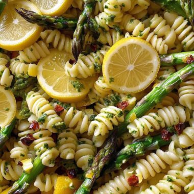 Roasted Asparagus Lemon Butter Pasta Salad