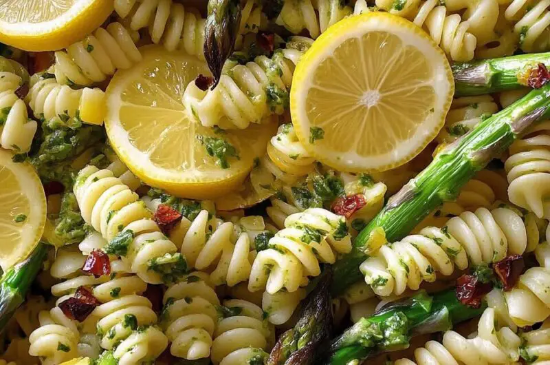 Roasted Asparagus Lemon Butter Pasta Salad