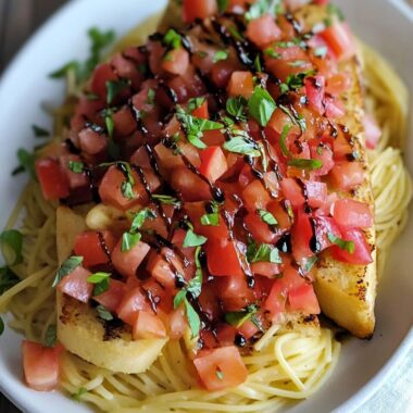 Bruschetta Pasta with Balsamic Drizzle