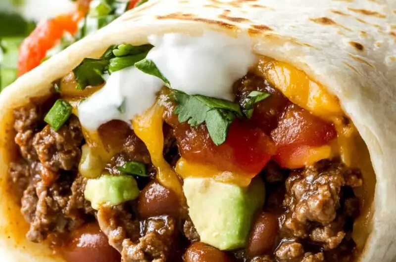 Beef, Bean, and Cheese Burritos