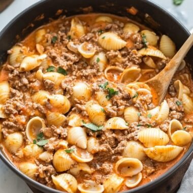 Creamy Beef and Shells