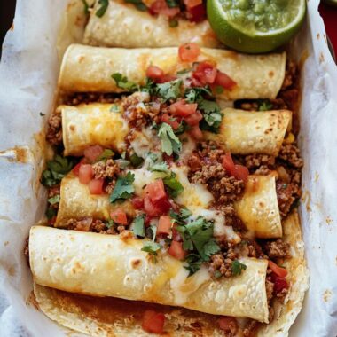 Rolled Taquitos with Ground Beef
