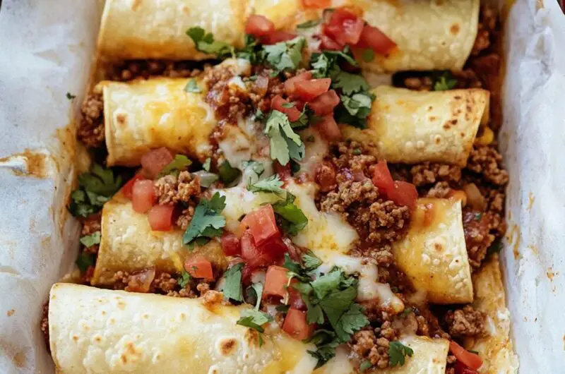 Rolled Taquitos with Ground Beef