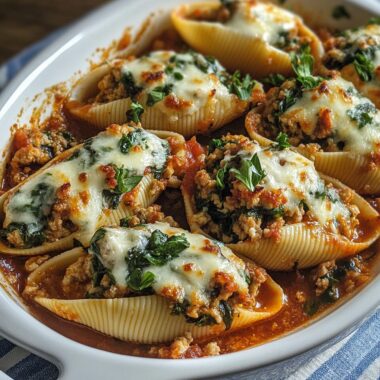 Ground Turkey and Spinach Stuffed Shells