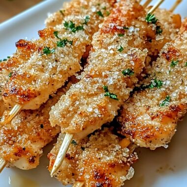 Air Fryer Garlic Parmesan Chicken Skewers