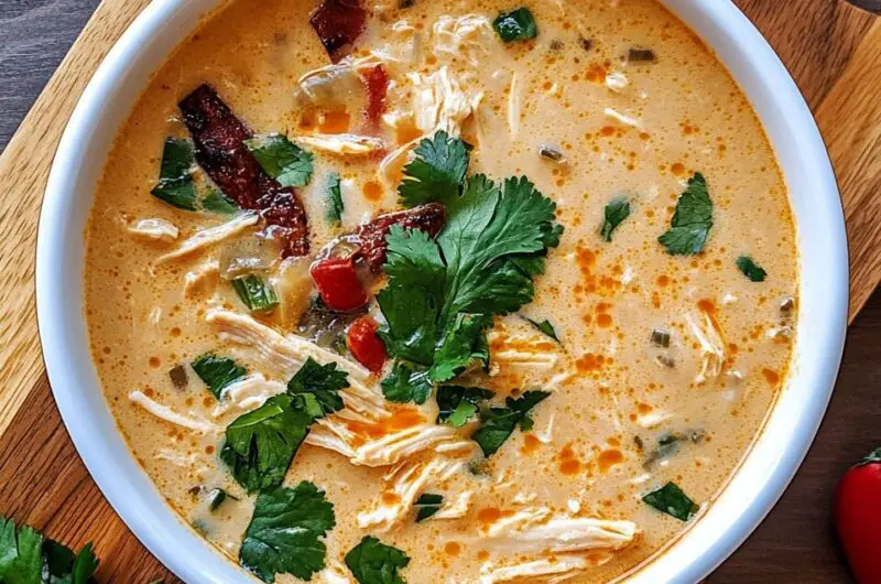 Crockpot Creamy Chicken Tortilla Soup