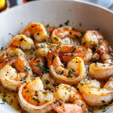 Succulent Shrimp in a Garlic Butter Wine Sauce