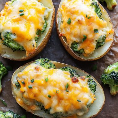 Broccoli and Cheddar Twice Baked Potatoes 2 Broccoli and Cheddar Twice Baked Potatoes