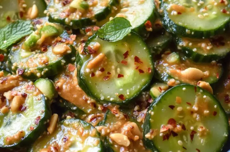 Cucumbers in Spicy Peanut Sauce