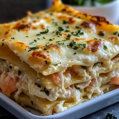 Garlic Butter Shrimp Scampi Lasagna