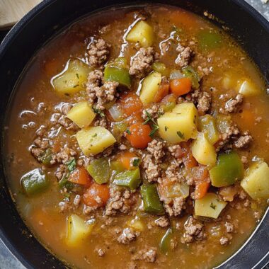 Hatch Green Chile Stew with Ground Beef