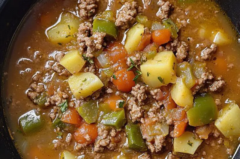 Hatch Green Chile Stew with Ground Beef