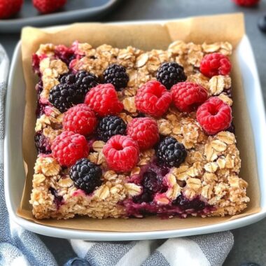 Mixed Berry Oatmeal Breakfast Bars