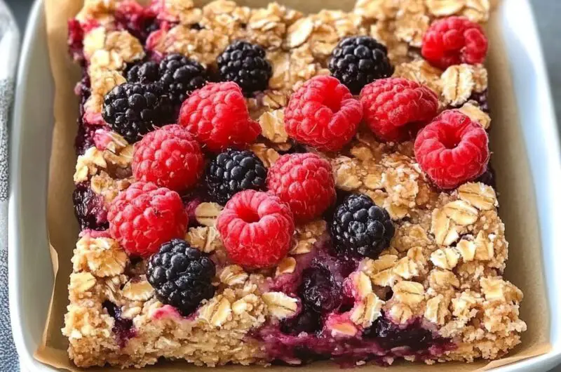 Mixed Berry Oatmeal Breakfast Bars