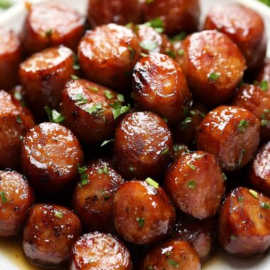 Slow Cooker Apple Kielbasa Bites