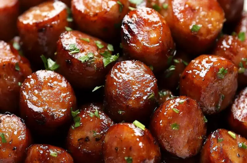 Slow Cooker Apple Kielbasa Bites