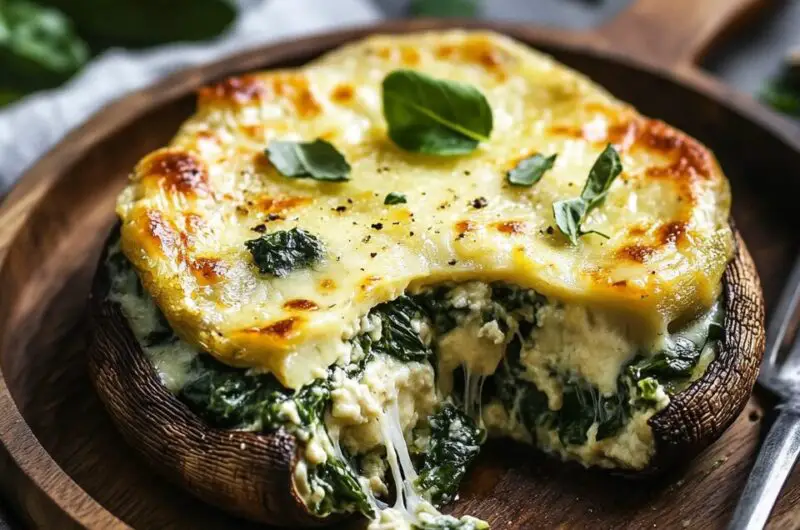 Spinach and Cheese Stuffed Portobello Mushrooms