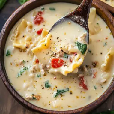 Slow Cooker White Lasagna Soup