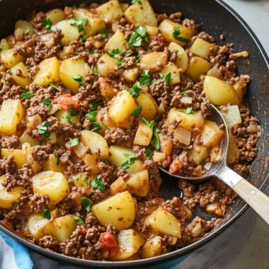 Savory Ground Beef and Potato Skillet 3 Savory Ground Beef and Potato Skillet