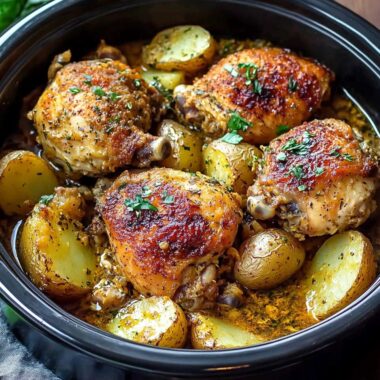 Crockpot Mustard Chicken with Potatoes