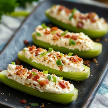 Cheese and Bacon Stuffed Celery