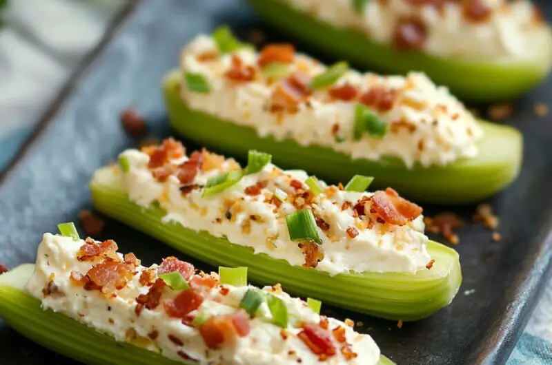 Cheese and Bacon Stuffed Celery