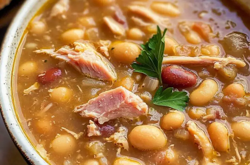 Slow Cooker Ham Bone Bean Soup