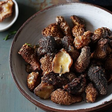 Morel Mushrooms Fried in Butter 3 Morel Mushrooms Fried in Butter