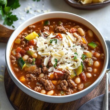 Slow Cooker Hamburger Minestrone