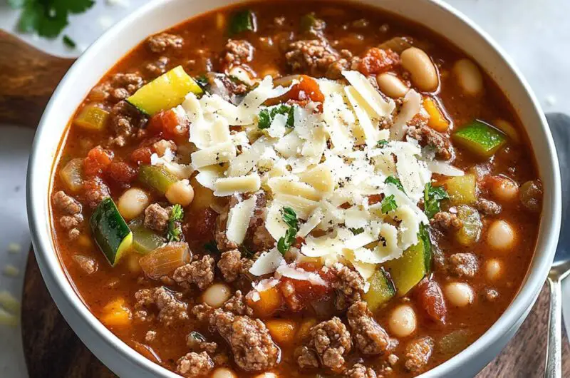Slow Cooker Hamburger Minestrone