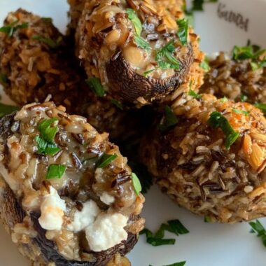 Wild Rice Stuffed Morel Mushrooms