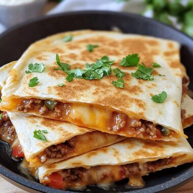 Cheesy Ground Beef Quesadillas