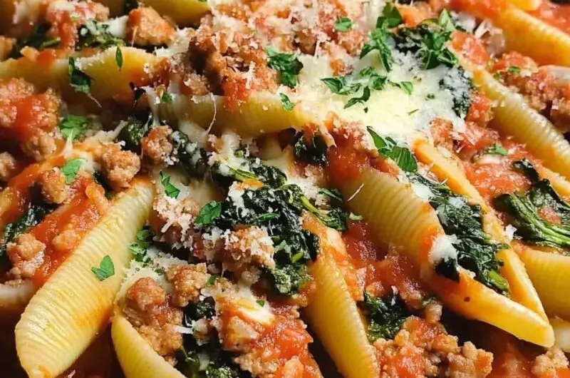Sausage, Spinach & Ricotta Stuffed Shells