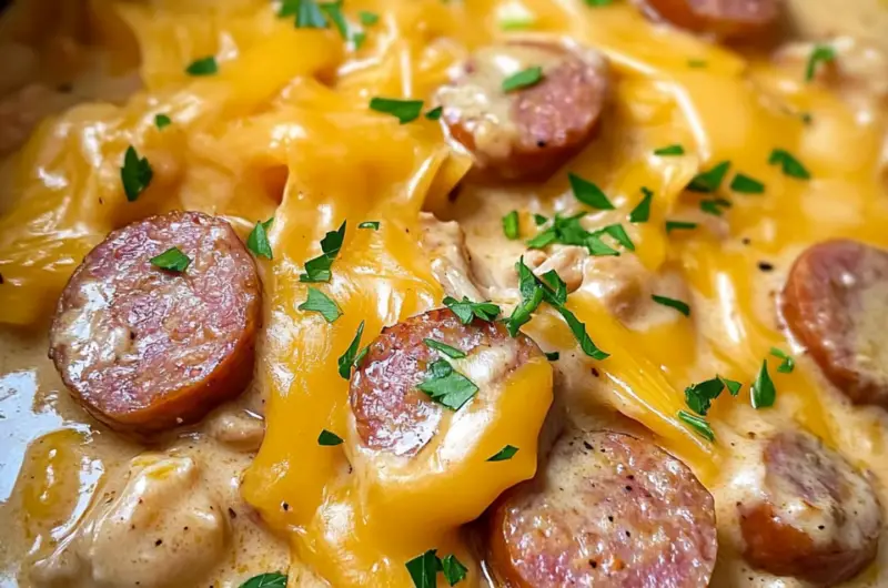 Crockpot Cheesy Chicken Sausage
