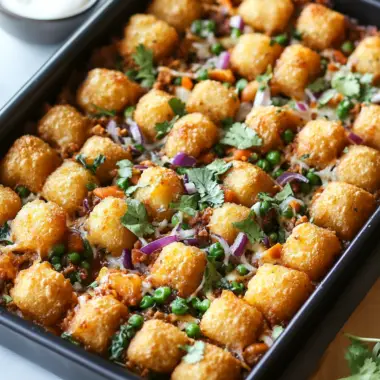 Samosa Tater Tot Casserole