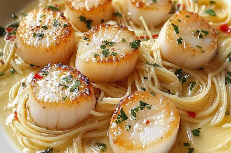Sea Scallops with Angel Hair Pasta