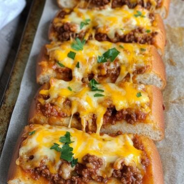Sloppy Joe French Bread Pizza Slices