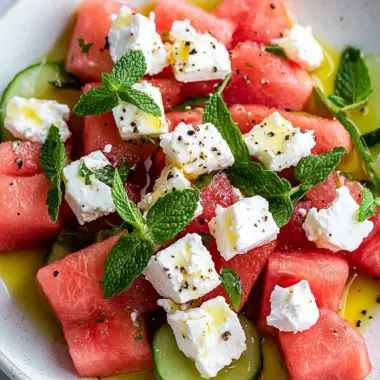 Watermelon Feta Mint Salad