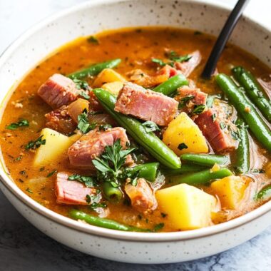 Spicy Ham and Green Bean Soup